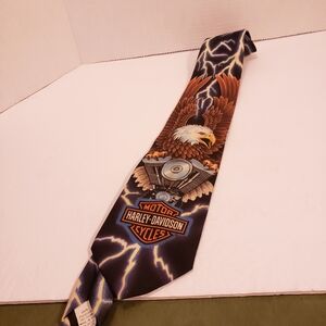 vintage HARLEY DAVIDSON necktie SCREAMING EAGLE ralph marlin MOTORCYCLE  USA
